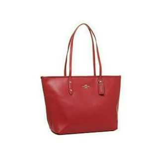 Leather Coach crossgrain Tote